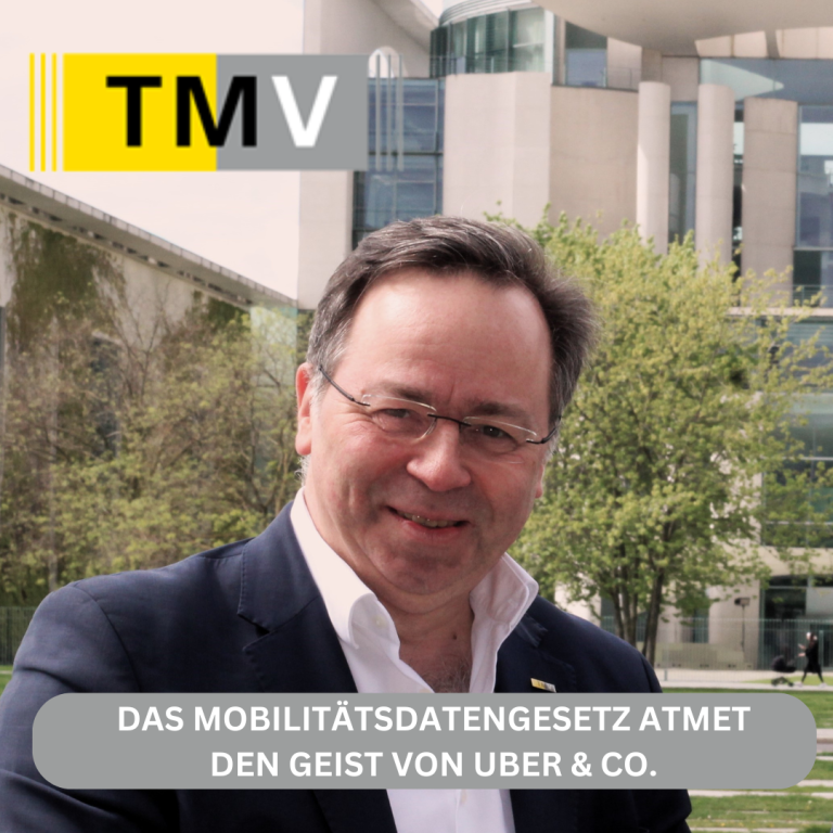 TMV: Mobilitätsdatengesetz ist ein absoluter Rückschritt und atmet den Geist von Uber & Co